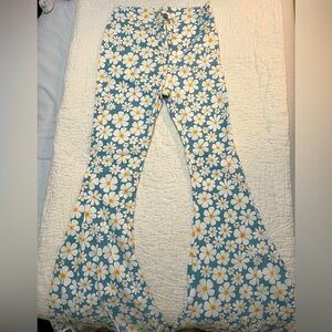 Peach Love Floral Flare Jeans